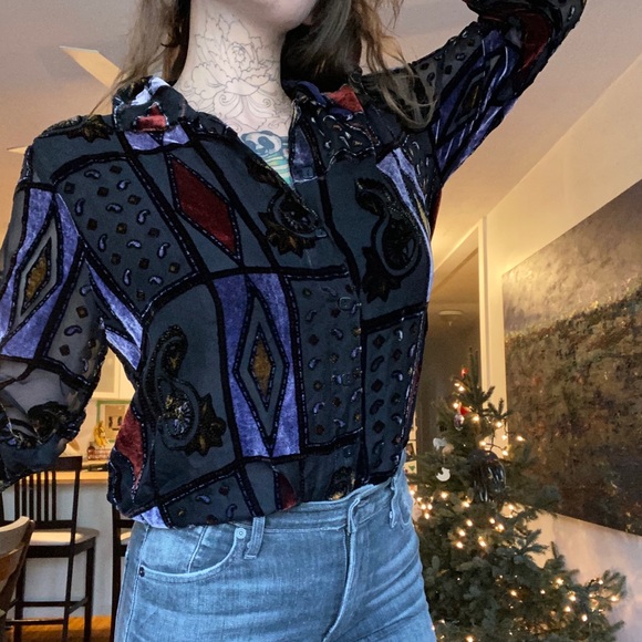 VINTAGE BLOUSE M - Picture 3 of 7